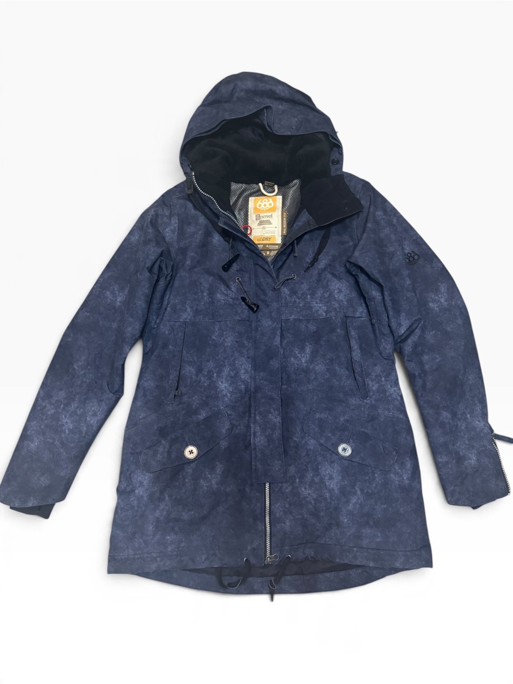 686 Women's Hooded Trench Coat - Navy